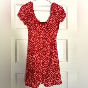 Abercrombie and fitch red button up dress